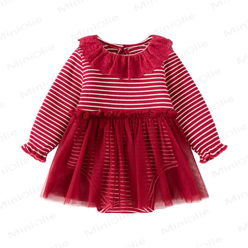 Baby Ruffle Striped Tulle Skirted Bodysuit - image 4