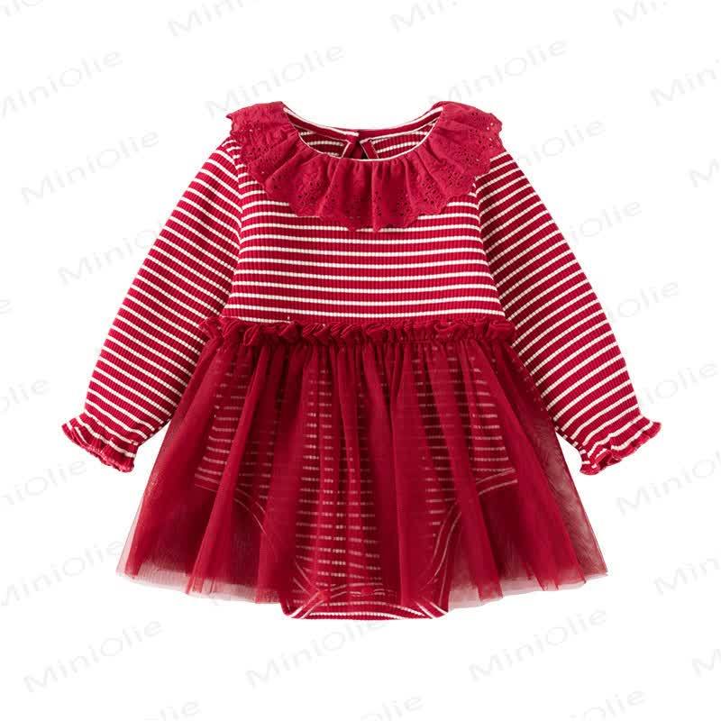 Baby Ruffle Striped Tulle Skirted Bodysuit - image 4