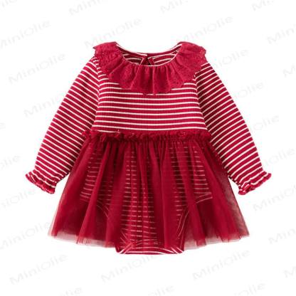 Baby Ruffle Striped Tulle Skirted Bodysuit - image 4