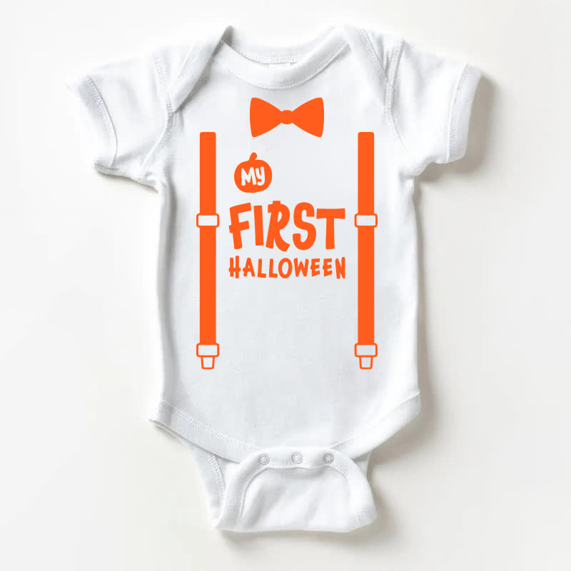 MY FIRST HALLOWEEN Baby Bow Tie White Bodysuit - White - 18-24M - image 1