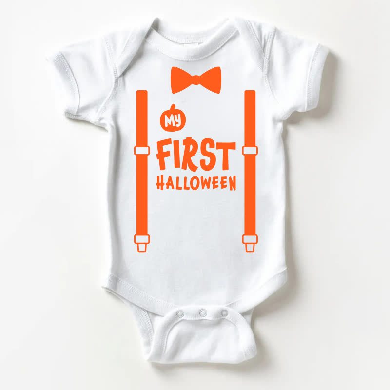 MY FIRST HALLOWEEN Baby Bow Tie White Bodysuit - White - 18-24M - image 1