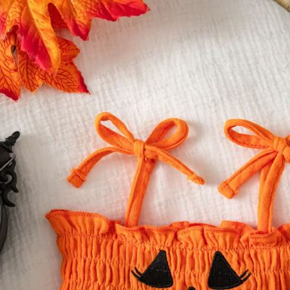Baby Halloween Pumpkin Orange Tulle Tutu Bodysuit - image 3
