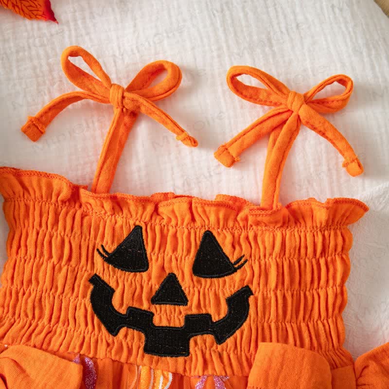 Baby Halloween Pumpkin Orange Tulle Tutu Bodysuit - image 4