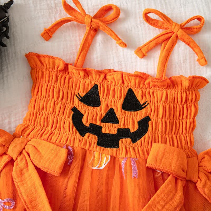 Baby Halloween Pumpkin Orange Tulle Tutu Bodysuit - image 5