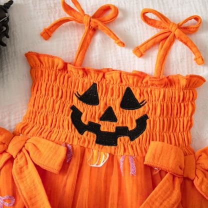 Baby Halloween Pumpkin Orange Tulle Tutu Bodysuit - image 5