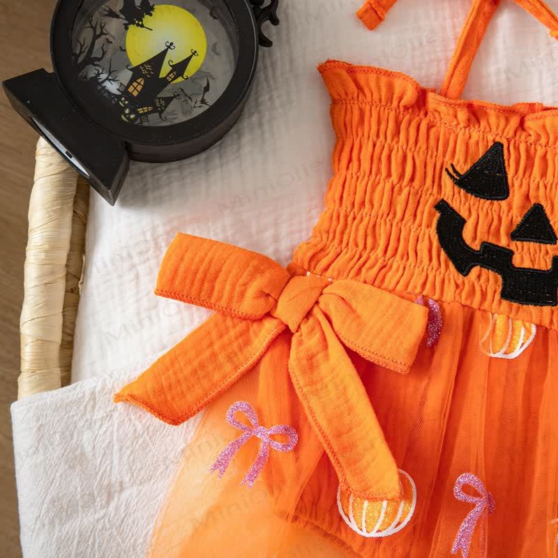 Baby Halloween Pumpkin Orange Tulle Tutu Bodysuit - image 6