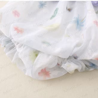 Baby Watercolor Tulip Chiffon Bow Bodysuit - image 7