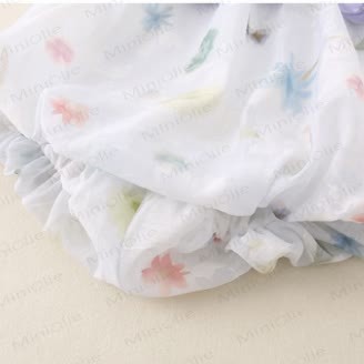 Baby Watercolor Tulip Chiffon Bow Bodysuit - image 7