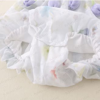 Baby Watercolor Tulip Chiffon Bow Bodysuit - image 8