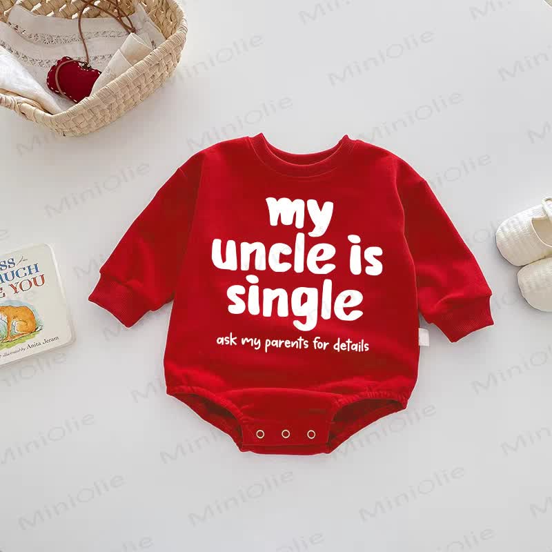 MY UNCLE IS SINGLE Baby Red Bodysuit - Red - 18-24M - image 1