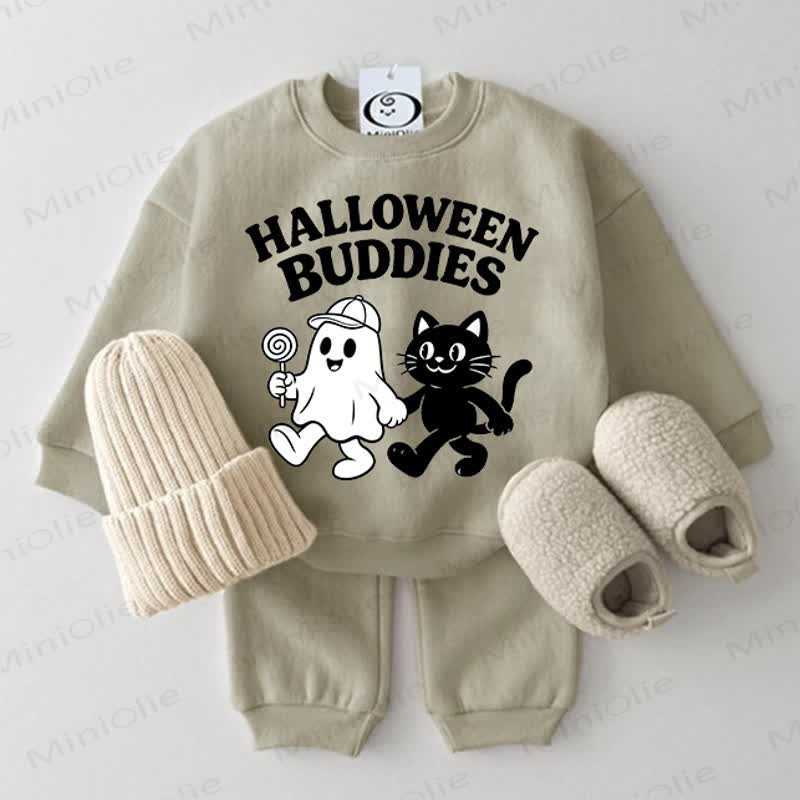 HALLOWEEN BUDDIES Baby Sweatshirt 2-piece Grey Green Set - Grey Green - 2-3T - image 1