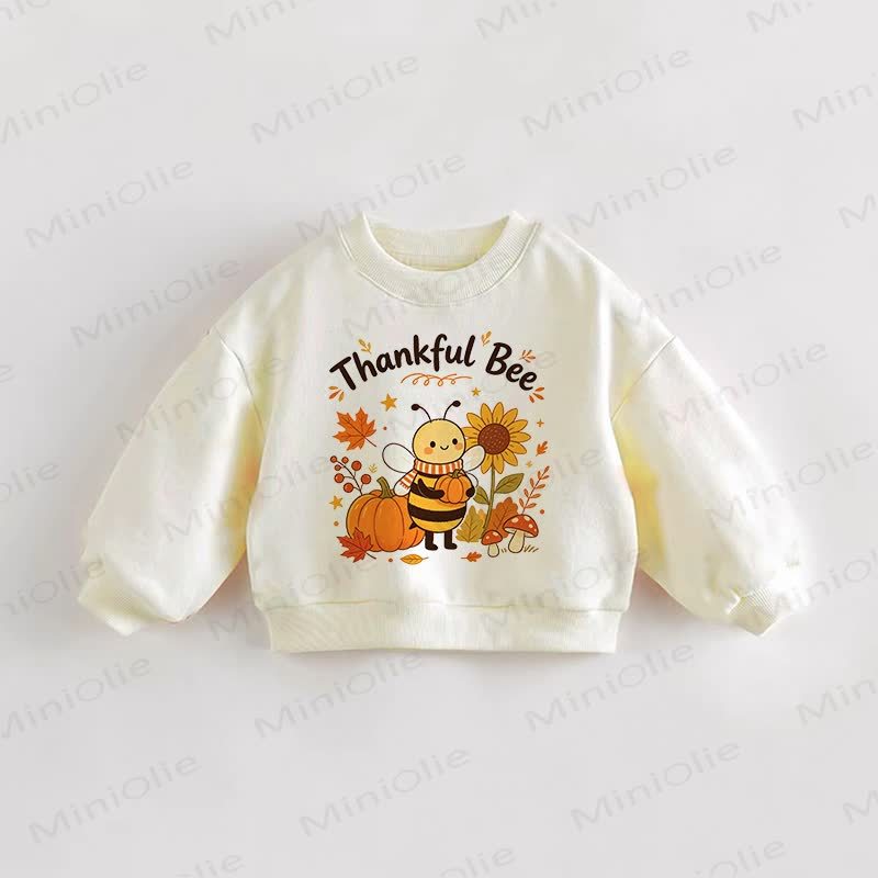 THANKFUL BEE Baby Toddler Sweatshirt - Cream - 3-5T - image 1