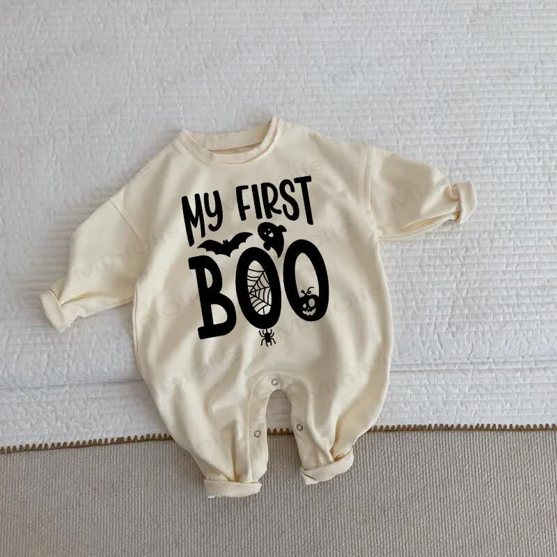 MY FIRST BOO Baby Beige Romper - Beige - 2-3T - image 1
