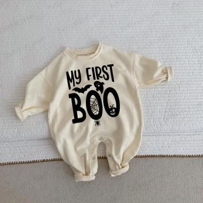 MY FIRST BOO Baby Beige Romper - Beige - 2-3T - image 1