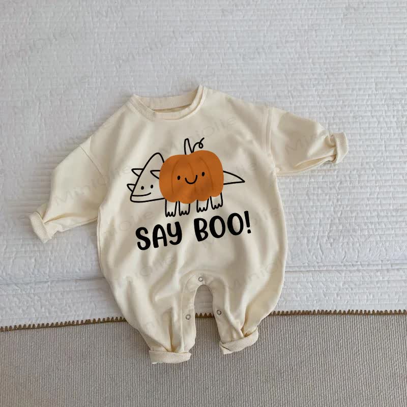 SAY BOO! Baby Pumpkin Beige Romper - Beige - 2-3T - image 1