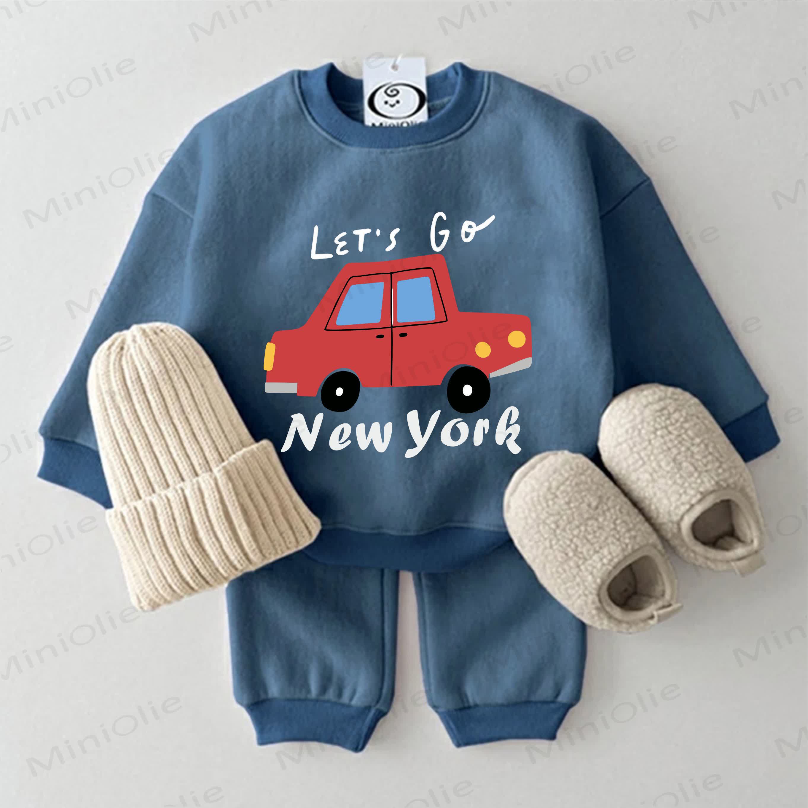 LET'S GO NEW YORK Baby Sweatshirt 2-piece Blue Set - Blue - 2-3T - image 1
