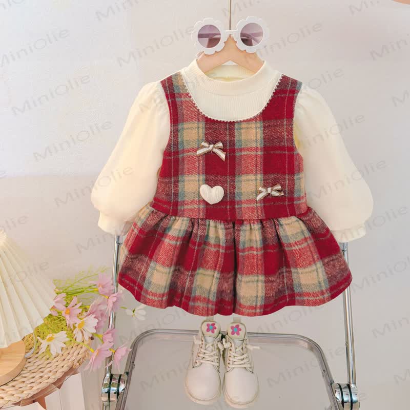 Baby Red Plaid Dress - Red - 3-4T - image 1