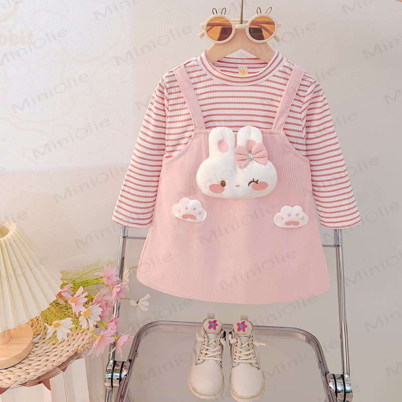 Baby Bunny Striped Dress - Pink - 3-4T - image 1