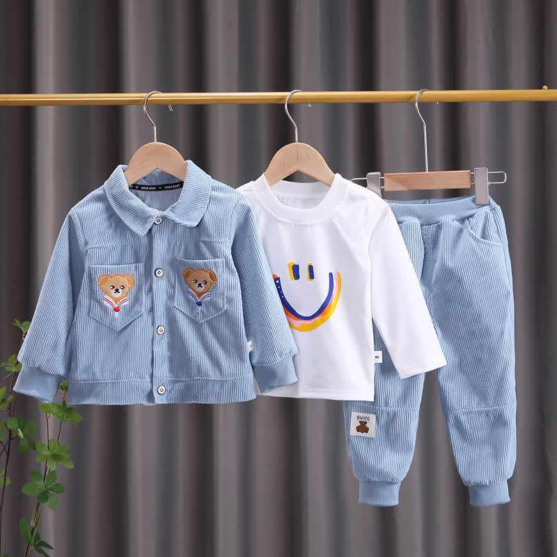 Toddler Bear Patch Corduroy 3-piece Set - image 5
