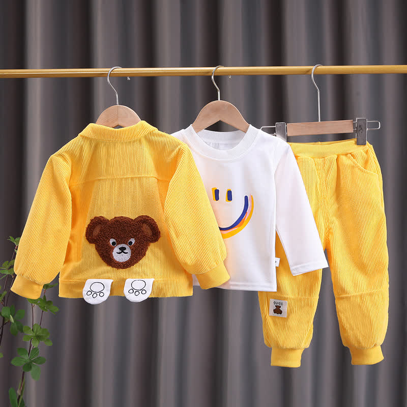 Toddler Bear Patch Corduroy 3-piece Set - image 6