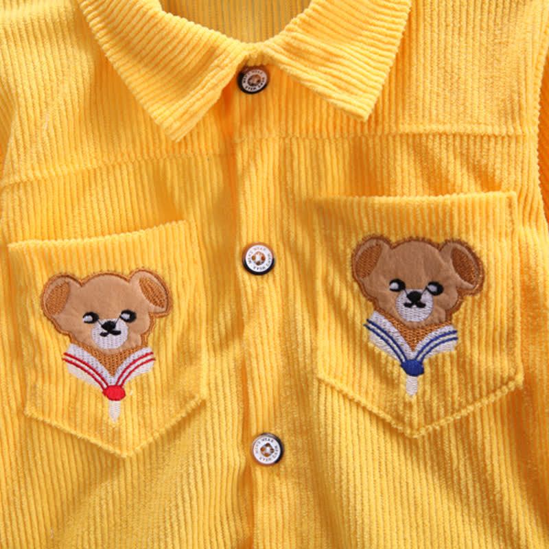 Toddler Bear Patch Corduroy 3-piece Set - image 8