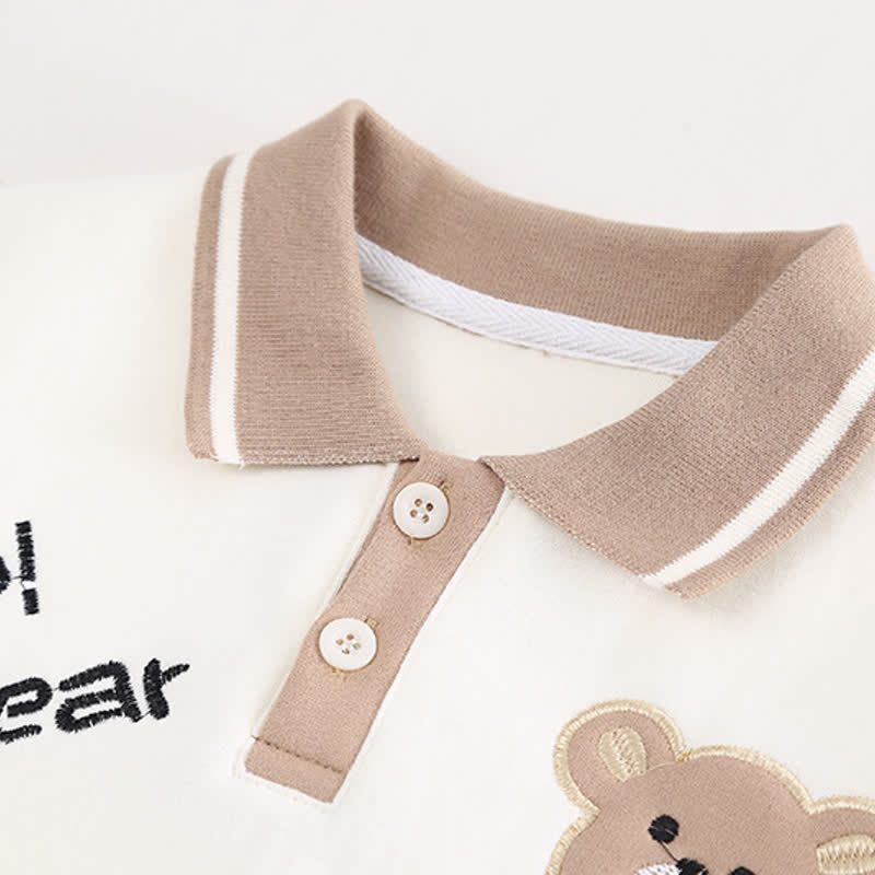 YEP! BEAR Toddler Boy Colorblock Polo Sweatshirt and Pants 2-piece Set - image 5