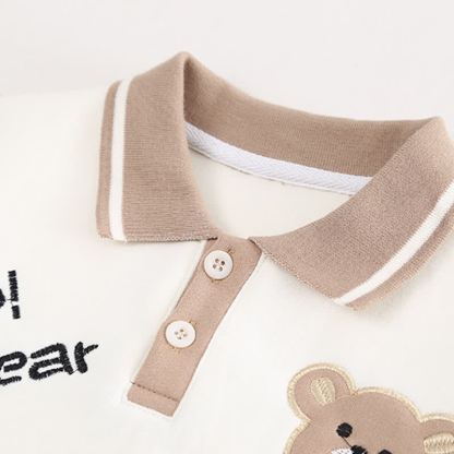 YEP! BEAR Toddler Boy Colorblock Polo Sweatshirt and Pants 2-piece Set - image 5