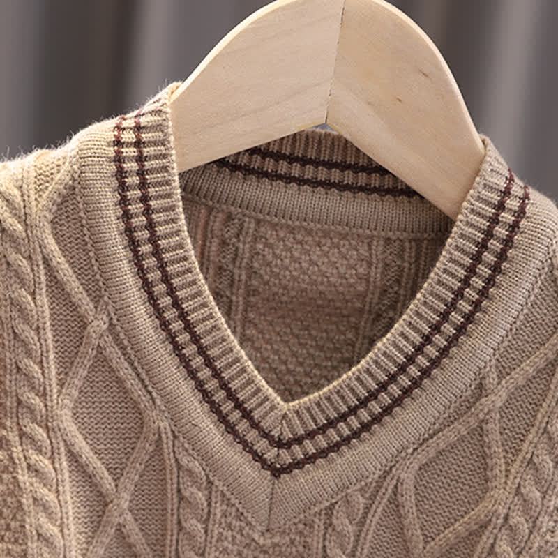 Toddler Baby Boy Classic Knit Vest 3-piece Set - image 8