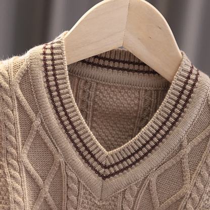 Toddler Baby Boy Classic Knit Vest 3-piece Set - image 8
