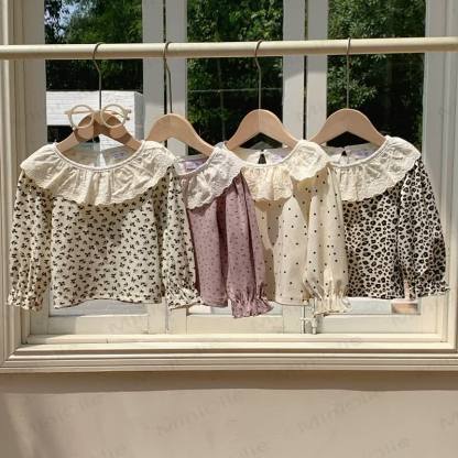 Toddler Girl Vintage Floral Peter Pan Collar T-Shirt - image 1
