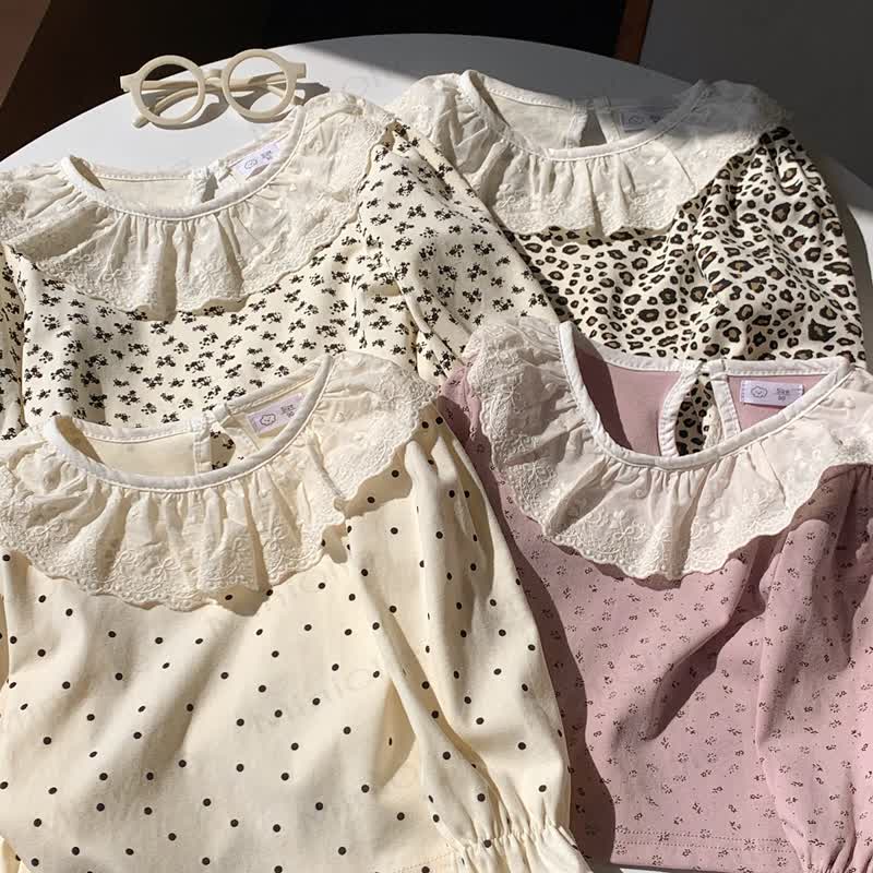 Toddler Girl Vintage Floral Peter Pan Collar T-Shirt - image 2