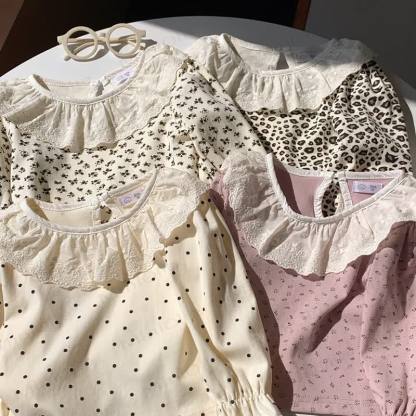 Toddler Girl Vintage Floral Peter Pan Collar T-Shirt - image 2