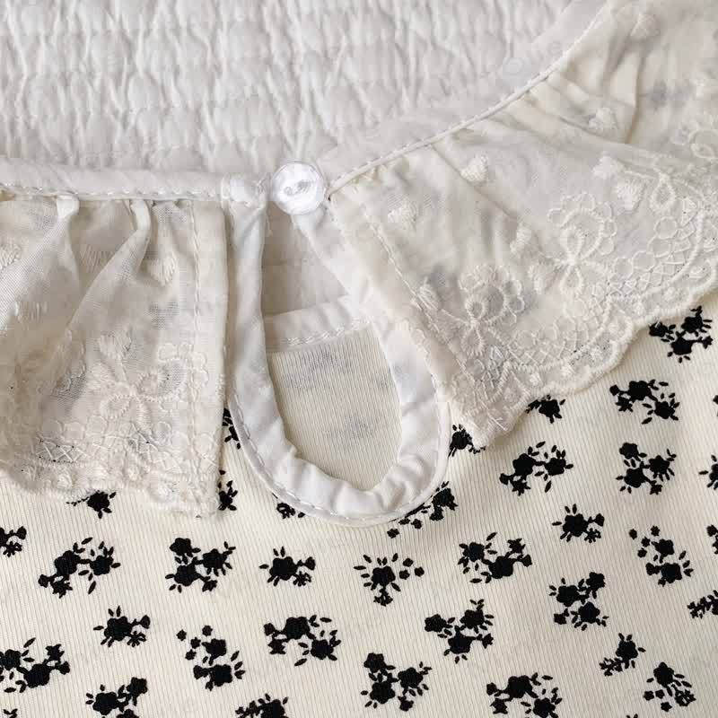 Toddler Girl Vintage Floral Peter Pan Collar T-Shirt - image 9