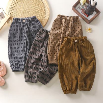 Toddler Baby Textured Print Corduroy Jogger - image 1