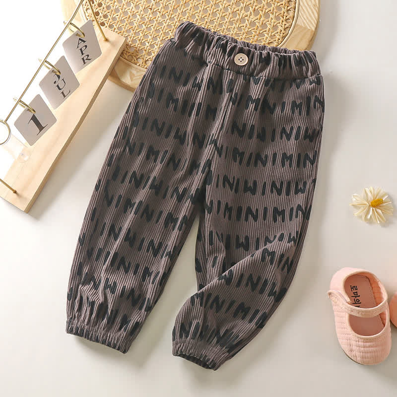 Toddler Baby Textured Print Corduroy Jogger - Brown - 8-9T - image 3