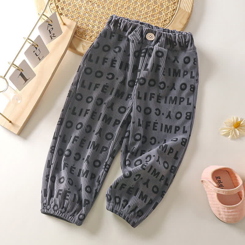 Toddler Baby Textured Print Corduroy Jogger - Gray - 8-9T - image 2