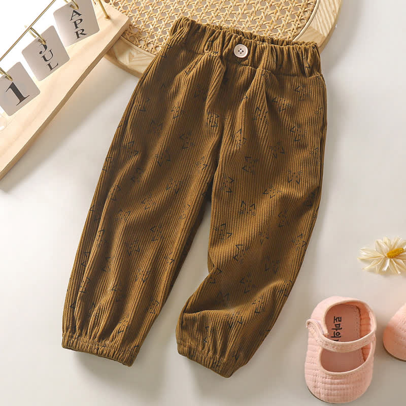 Toddler Baby Textured Print Corduroy Jogger - Yellow - 8-9T - image 4