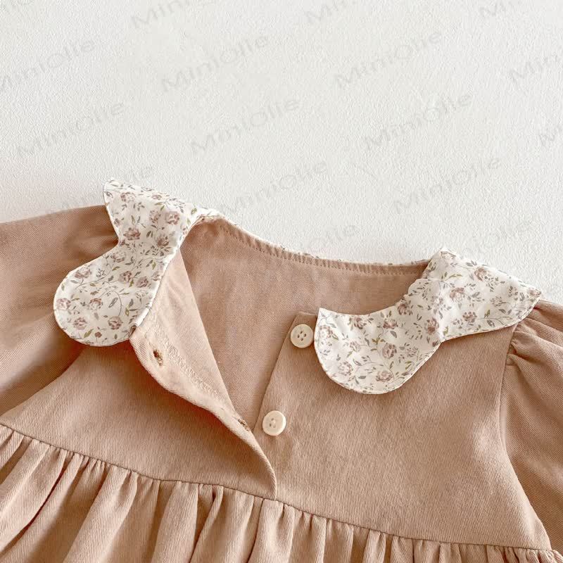 Baby Girl Flower Collar Puff Sleeve Dress - image 10