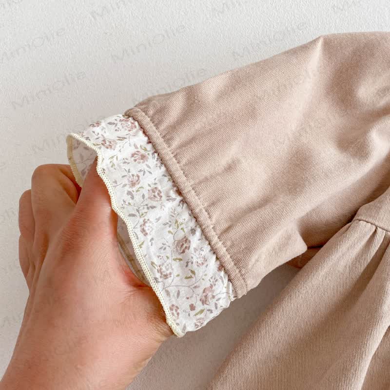 Baby Girl Flower Collar Puff Sleeve Dress - image 12