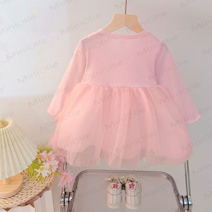 Baby Bow Knit Layered Tulle Dress - image 2