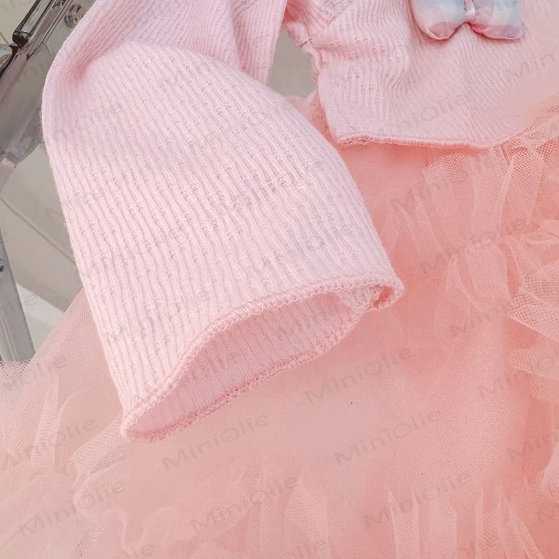 Baby Bow Knit Layered Tulle Dress - image 6