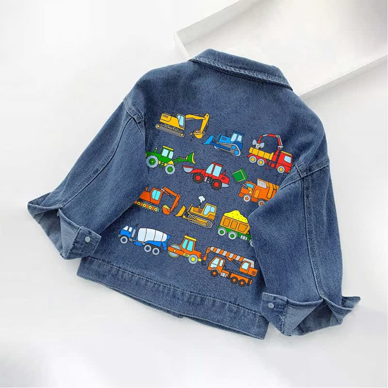 Toddler Kid Various Excavator Print Denim Jacket - image 2