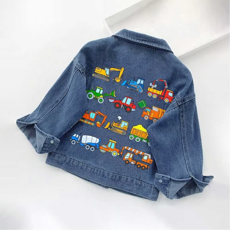 Toddler Kid Various Excavator Print Denim Jacket - image 2