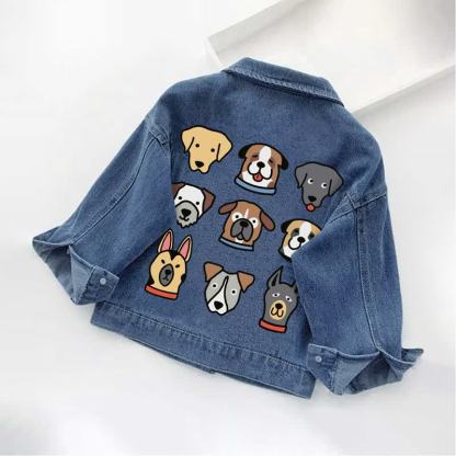 Toddler Kid Dogs Print Denim Jacket - image 2