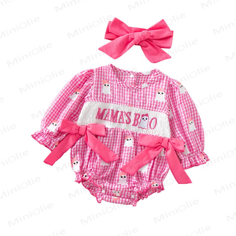 MAMA'S BOO Baby Gingham Bodysuit with Headband - image 21