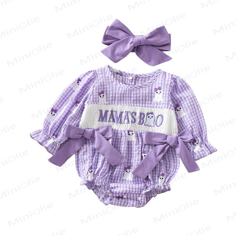 MAMA'S BOO Baby Gingham Bodysuit with Headband - image 31