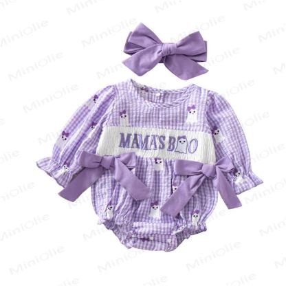 MAMA'S BOO Baby Gingham Bodysuit with Headband - image 31