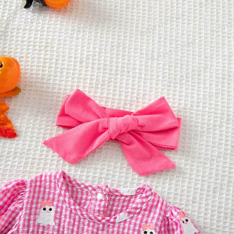MAMA'S BOO Baby Gingham Bodysuit with Headband - image 14