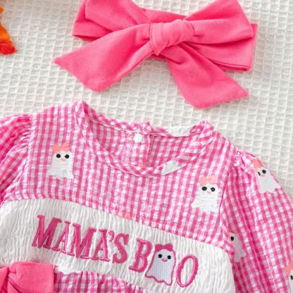 MAMA'S BOO Baby Gingham Bodysuit with Headband - image 15