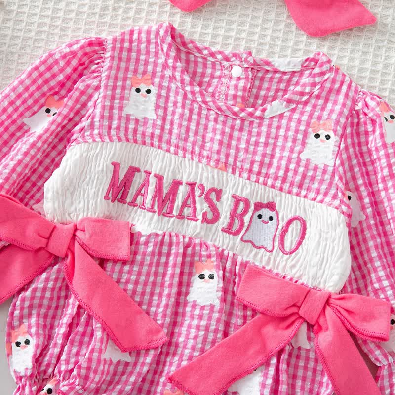 MAMA'S BOO Baby Gingham Bodysuit with Headband - image 16